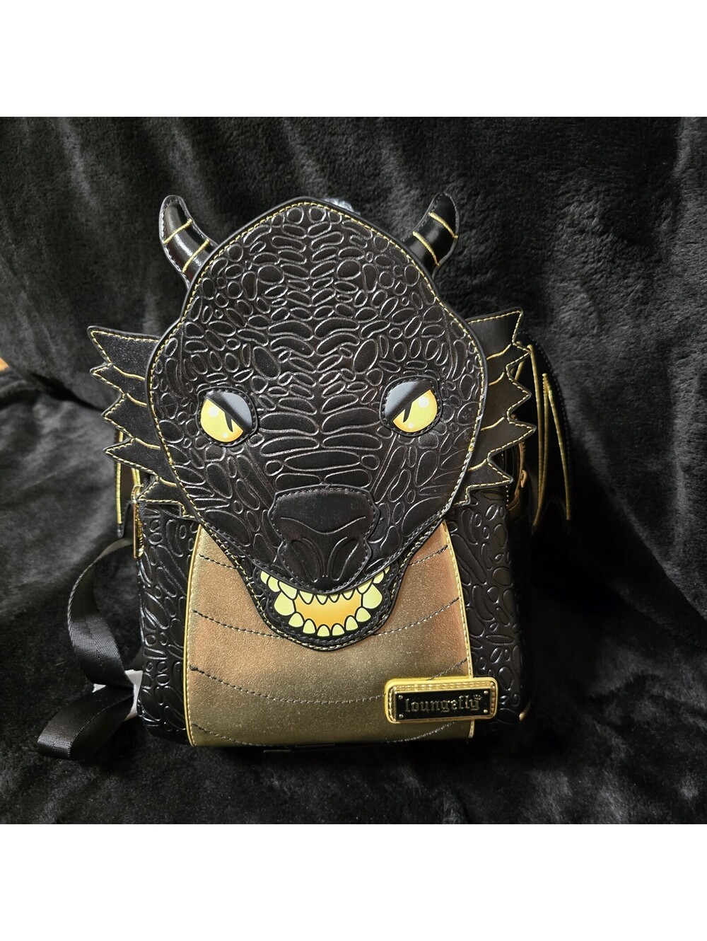 Loungefly B.A.M. Black Dragon Mini Backpack